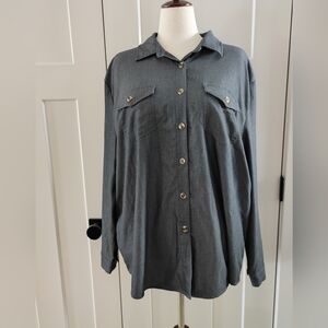 Gray Button-Up Shirt 22W